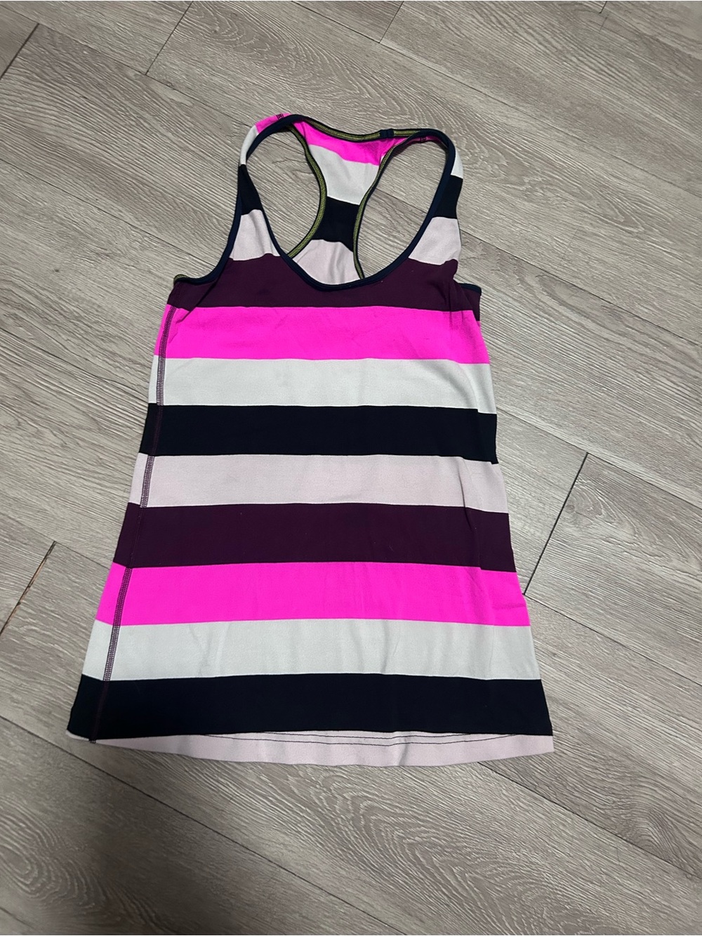 lululemon athletica Striped Racerback Tank - Hot Pink, Black, White, Burgundy